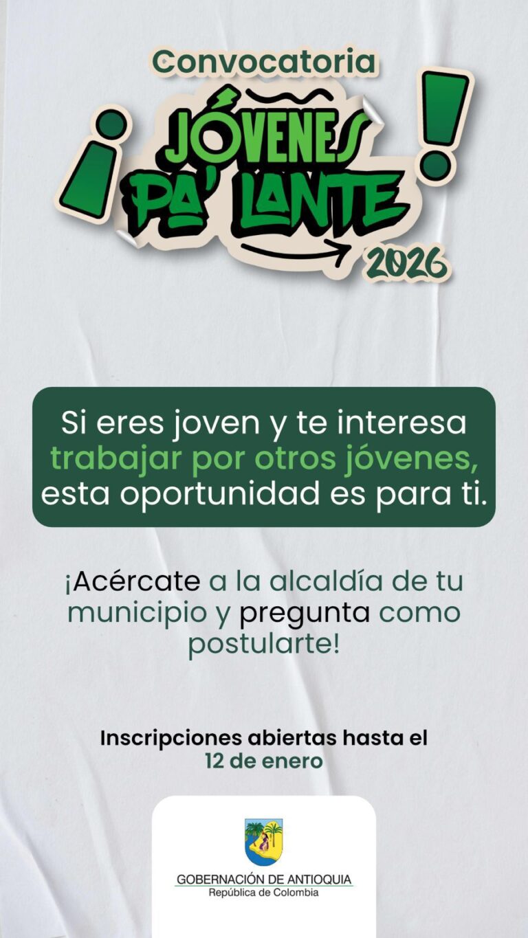 Gobernación abre convocatoria Jóvenes Pa’ Lante 2026