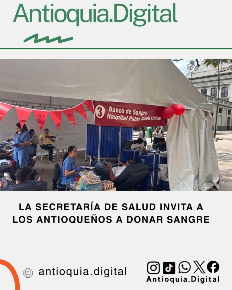 Secretaría de Salud invita a donar sangre en Antioquia
