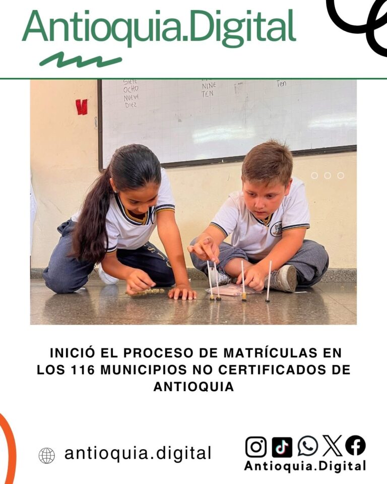 matrículas en los 116 municipios no certificados  de Antioquia 