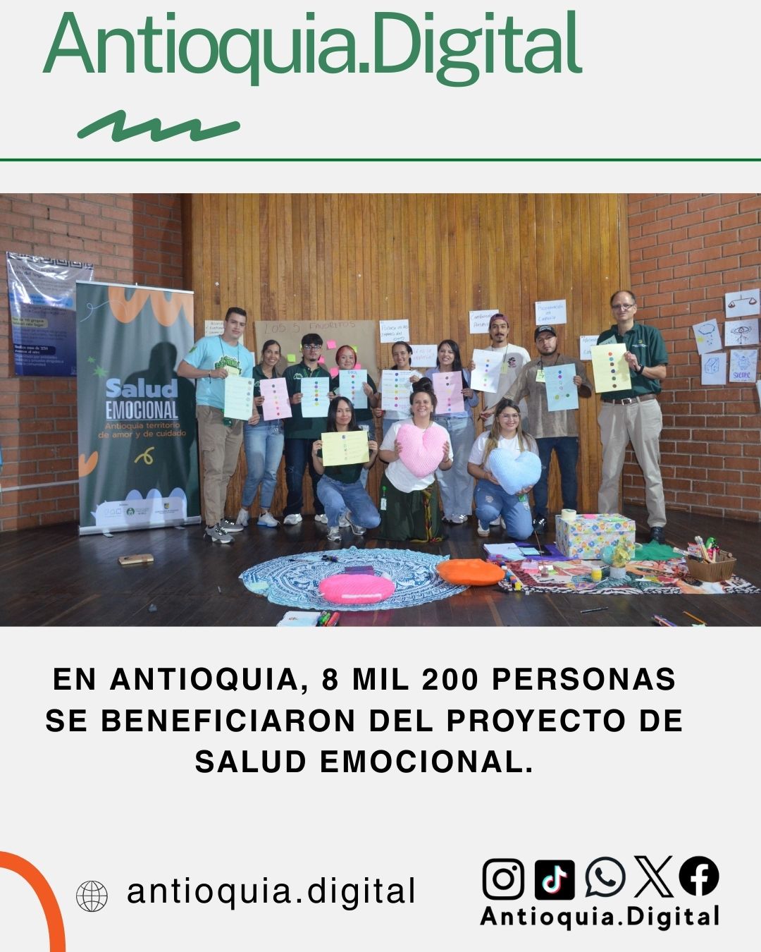 Más de 8 mil antioqueños fortalecen salud emocional