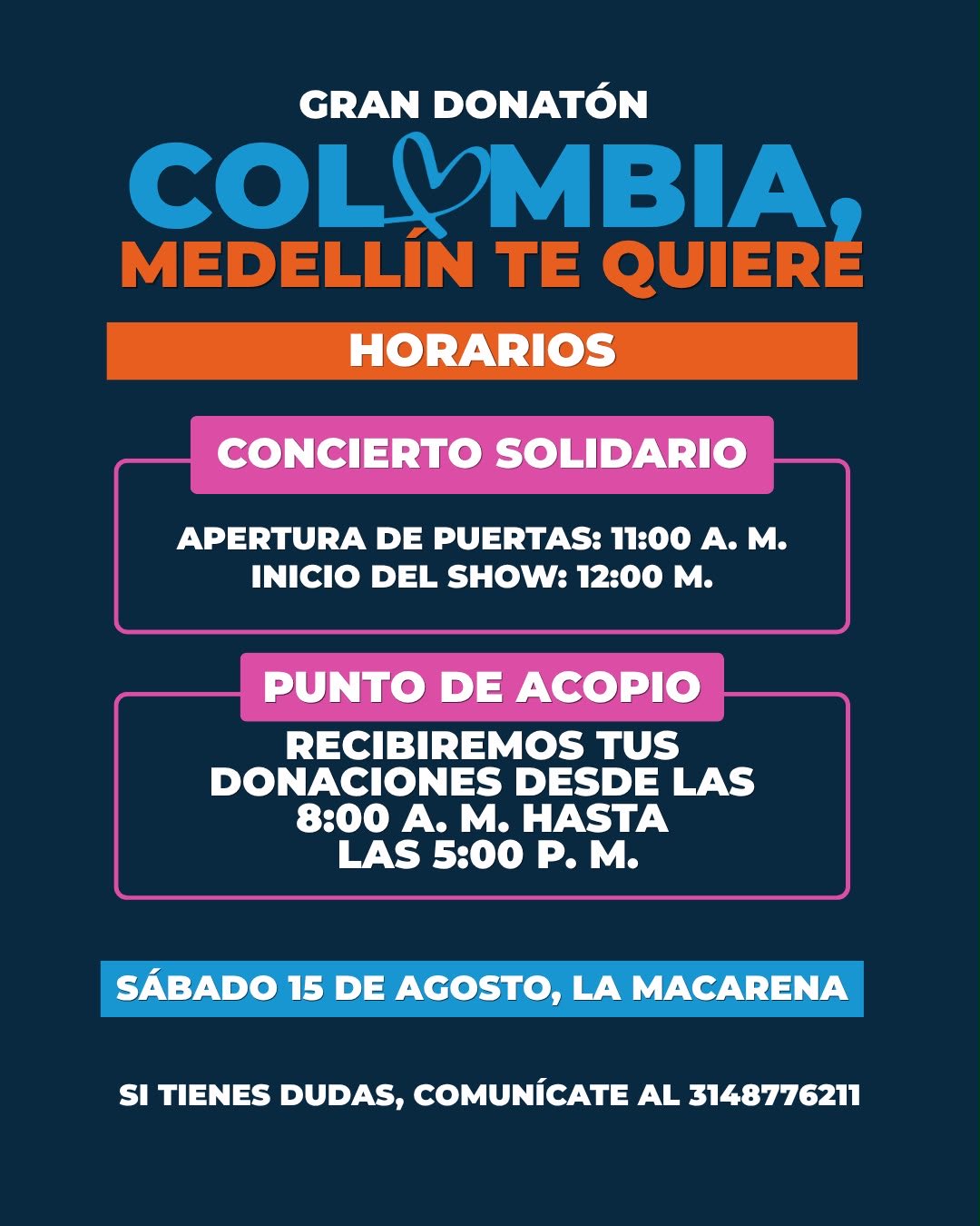 Concierto solidario en La Macarena por el sismo