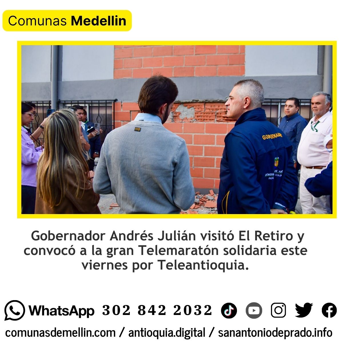 Andrés Julián convoca a Telemaratón tras sismo