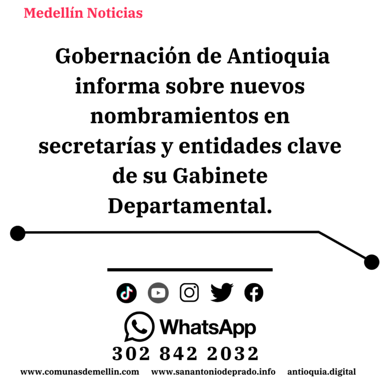 Nuevos nombramientos en el Gabinete de Antioquia