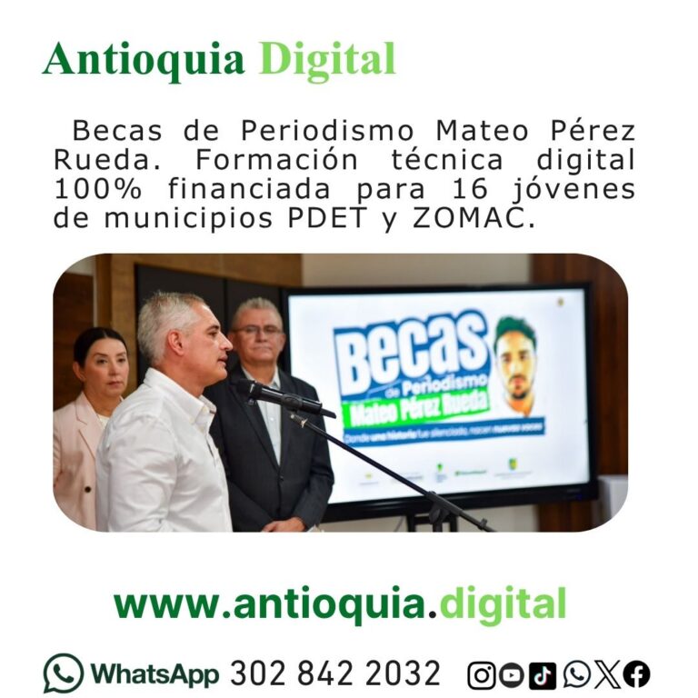 Becas de Periodismo Mateo Pérez Rueda en Antioquia