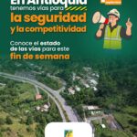 Estado de las vías en Antioquia para este fin de semana