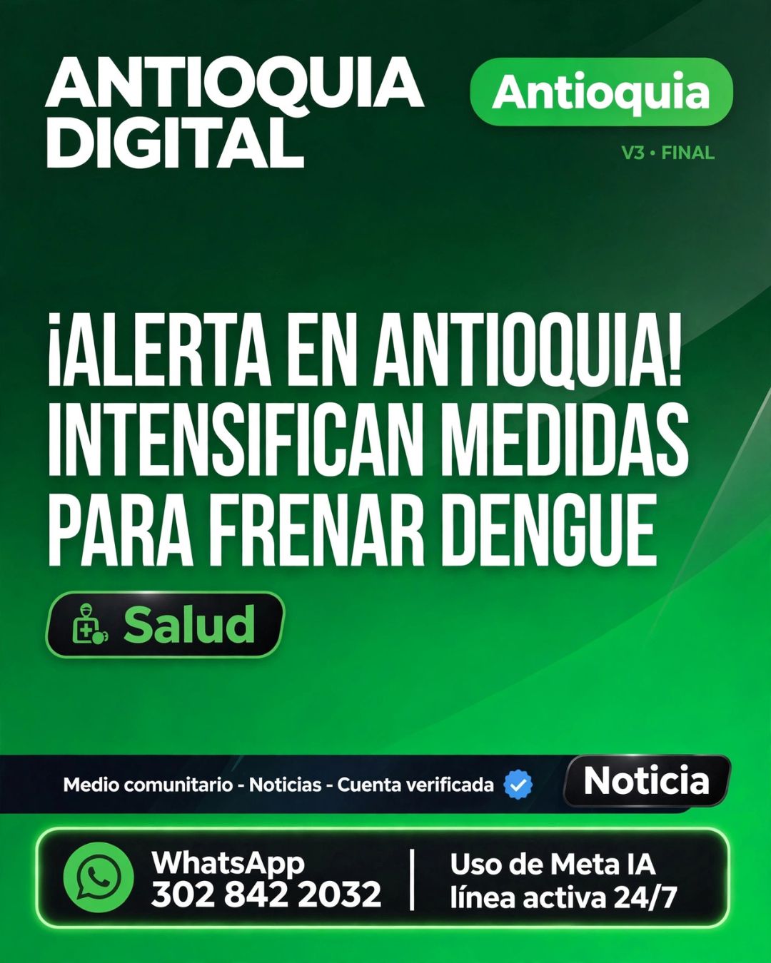 Antioquia refuerza prevención contra el dengue